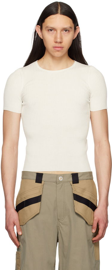 Crop top Dion Lee Dion Lee Gradient Rib T-Shirt Hvid | C7192S23, 0