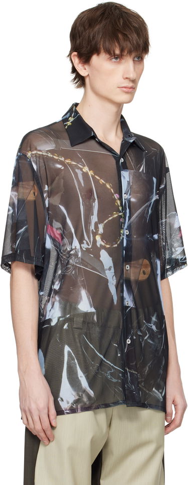 Skjorte Serapis Serapis Sougiades Grid Mesh Shirt Sort | SS25_MS_1S, 1