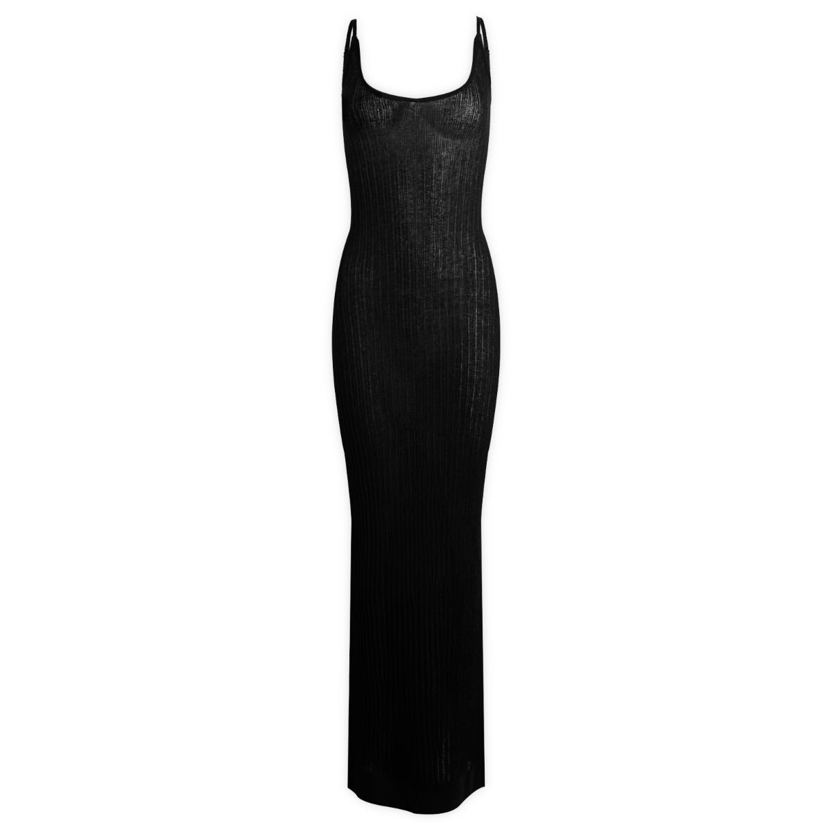 Kjole SKIMS SKIMS Sheer Knit Midi Dress, Size Large Sort | DS-DRS-8175W-ONX, 1