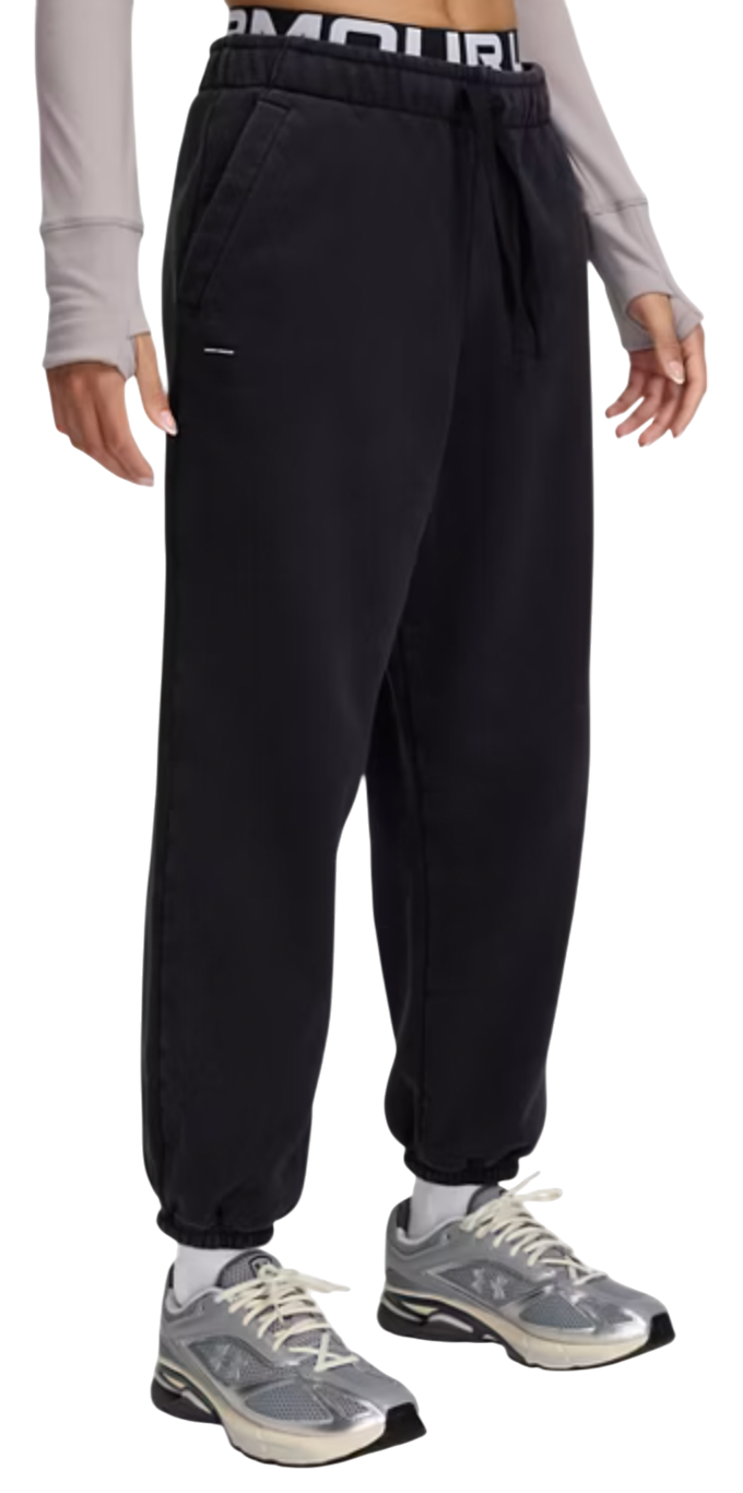 Joggingbukser Under Armour Under Armour Icon Heavyweight Fleece Oversized Pants Sort | 1386488-001
