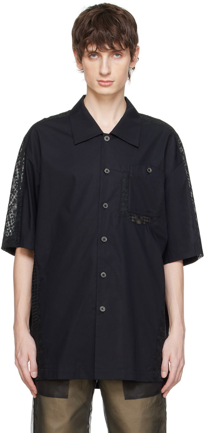 Skjorte Feng Chen Wang Feng Chen Wang Lace Overlay Shirt Sort | FUS17SR04, 0