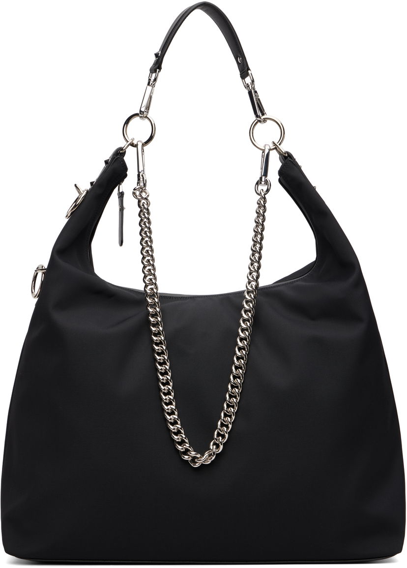 Håndtaske R13 Large Nylon Hobo Bag with Chain Sort | R13WA063-A010