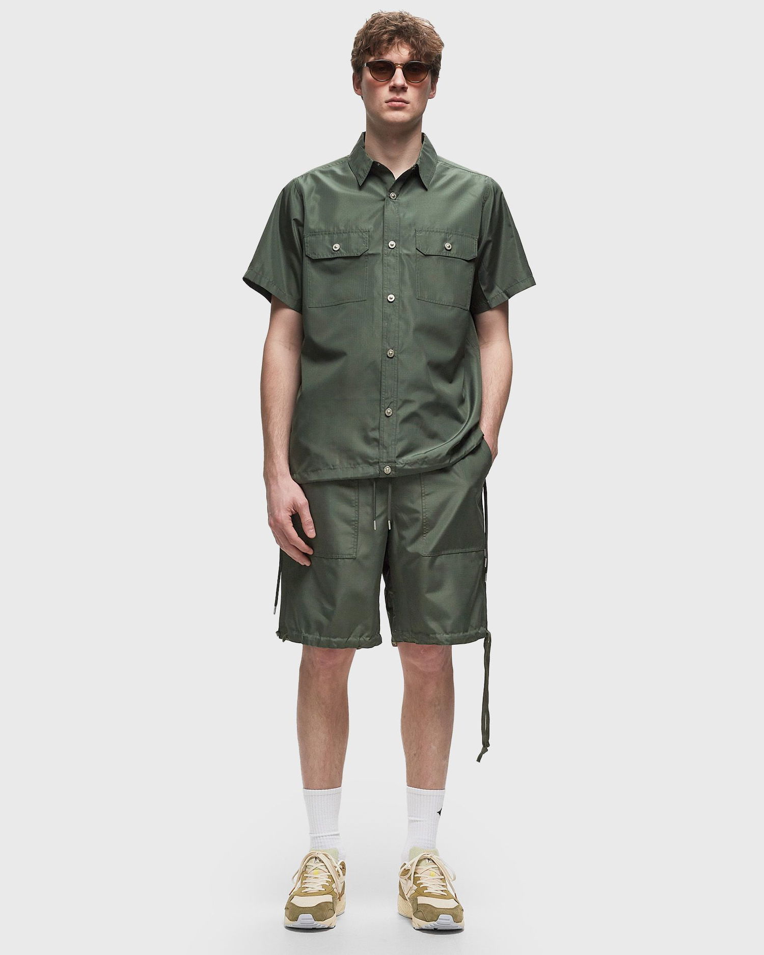 Skjorte TAION MILITARY HALF SLEEVE SHIRTS Grøn | TAION-019SHNDML-1-OLIVE, 1
