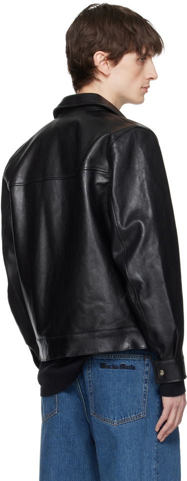 Jakke WACKO MARIA WACKO MARIA Grained Leather Jacket Sort | 25SS-WMO-BL01, 2