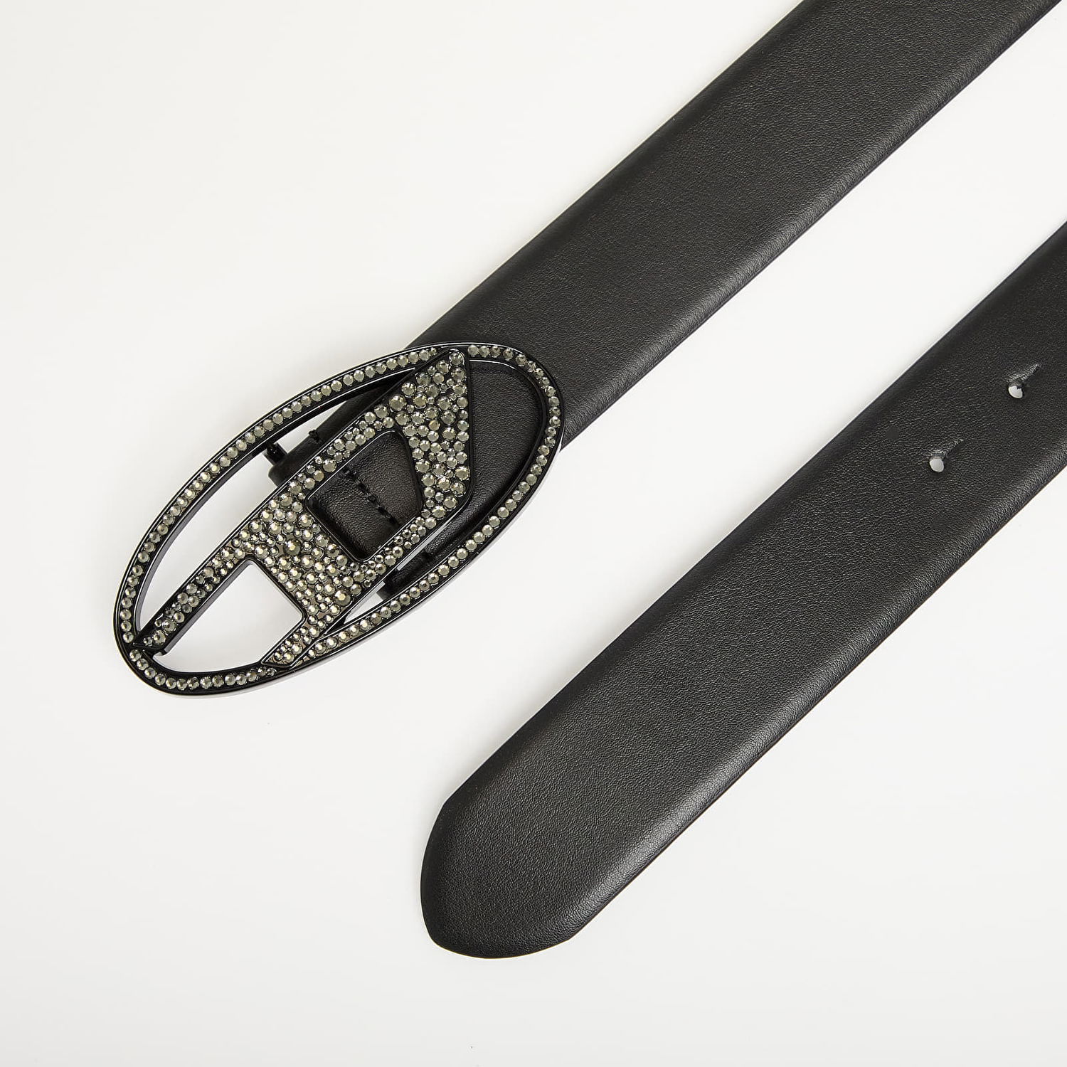 Bælter Diesel Diesel Oval D Logo B-1Dr Strass Belt Sort | X09611_P6364 Shiny Black, 1