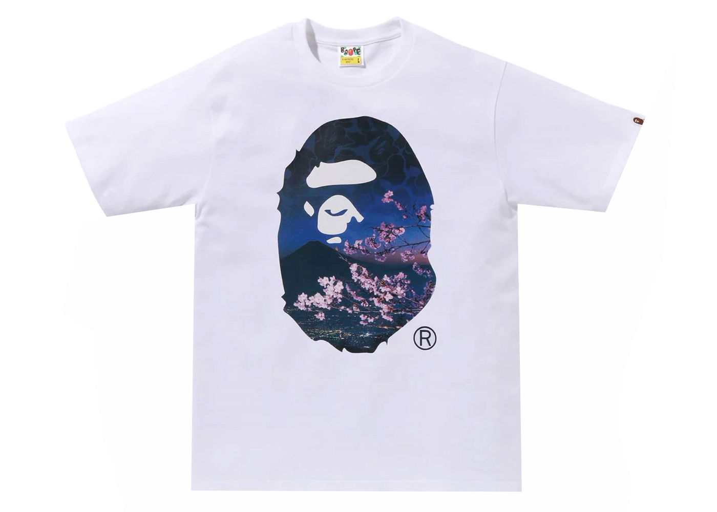 T-shirt BAPE BAPE Sakura Photo Ape Head #2 Tee (SS24) White Hvid | 1K22-110-037, 0