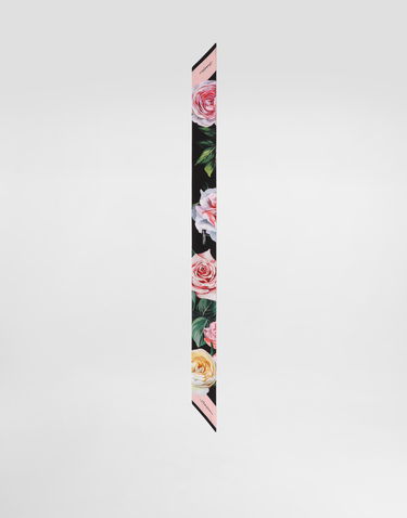 Tørklæde Dolce & Gabbana Dolce & Gabbana Peony and Rose Print Twill Headscarf Sort | FS215AGDCUNHH5IY, 3