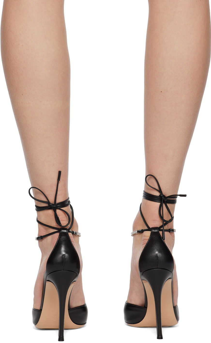 Sneakers og sko Gianvito Rossi Crystal-Embellished Leather Heels Sort | G40329.15RIC.NAP, 1