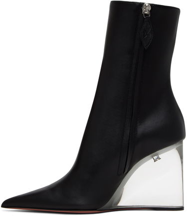 Trenchcoat Amina Muaddi Amina Muaddi Pernille Wedge Ankle Boots Sort | PERNILLE HALF GLASS WEDGE NAPPA, 2