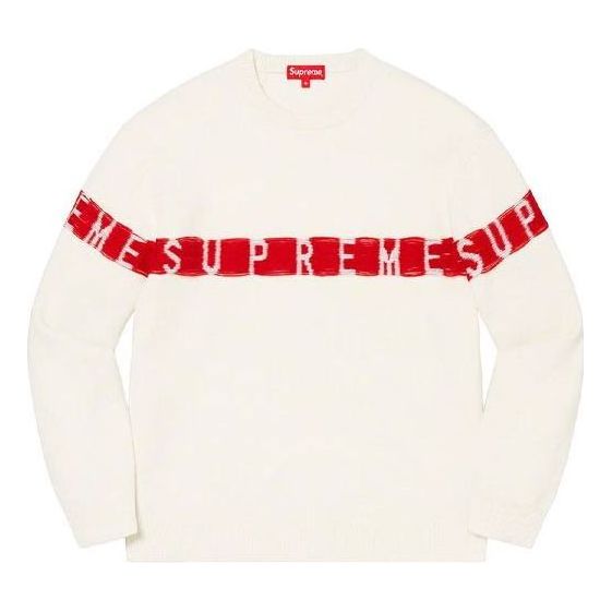 Sweater Supreme Inside Out Logo Knit Sweater Hvid | SUP-SS21-580