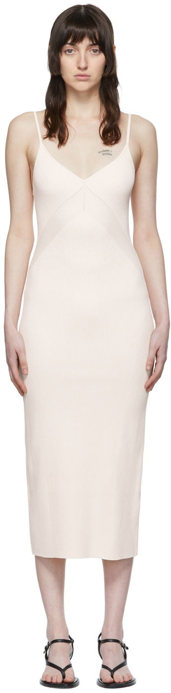 Kjole rag & bone Viscose Midi Slip Dress Beige | WAS22P0061806
