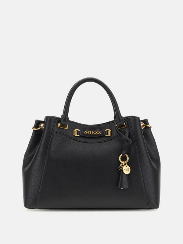 Håndtaske GUESS Emera Logo-Charm Handbag Sort | HWVA9221060, 0