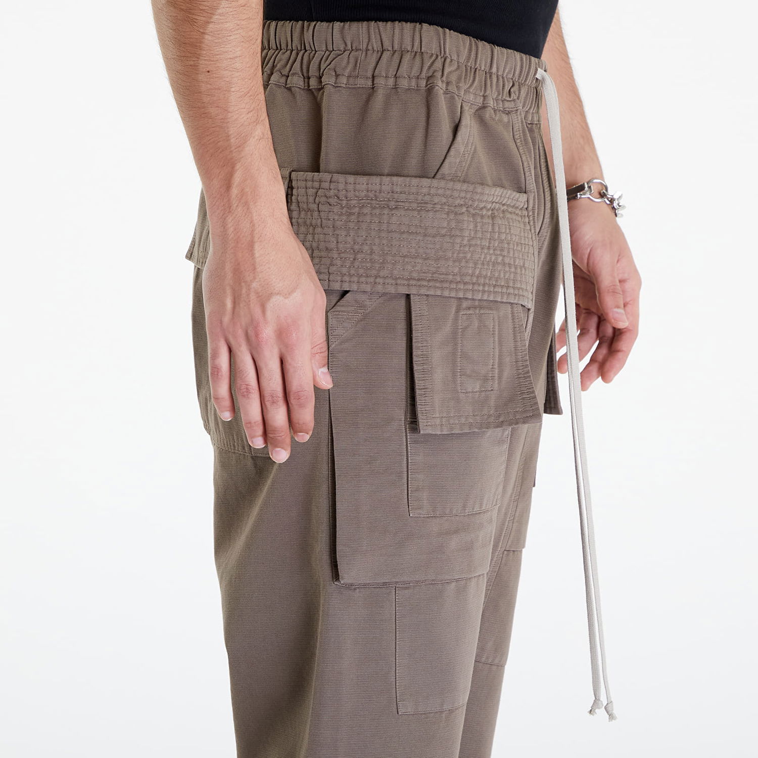 Cargo bukser Rick Owens DRKSHDW Creatch Cargo Cropped Drawstring Dust Brun | DU01D1371 CB 34, 1
