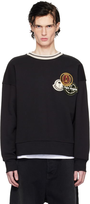 Sweatshirt Moncler Appliqué Sweatshirt Sort | J209L8G00002899V4, 0
