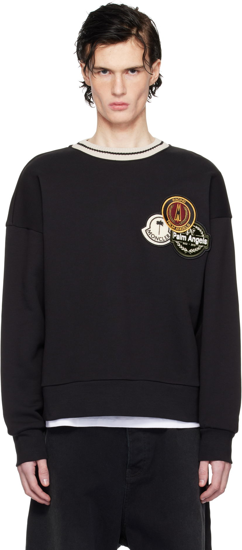 Sweatshirt Moncler Appliqué Sweatshirt Sort | J209L8G00002899V4