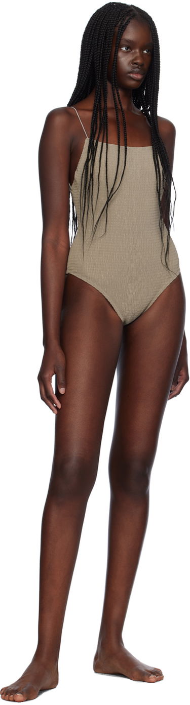 Badetøj TOTEME TOTEME Women's Smocked One-Piece Swimsuit Grøn | 241-WSW1080-FB0130, 3