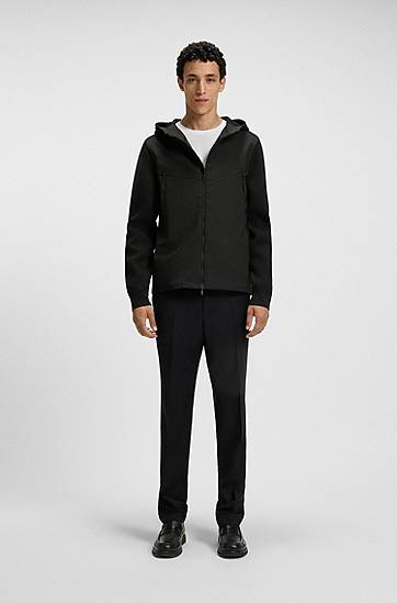 Jakke BOSS Regular-fit hooded jacket with weather protection Sort | 50544686, 1