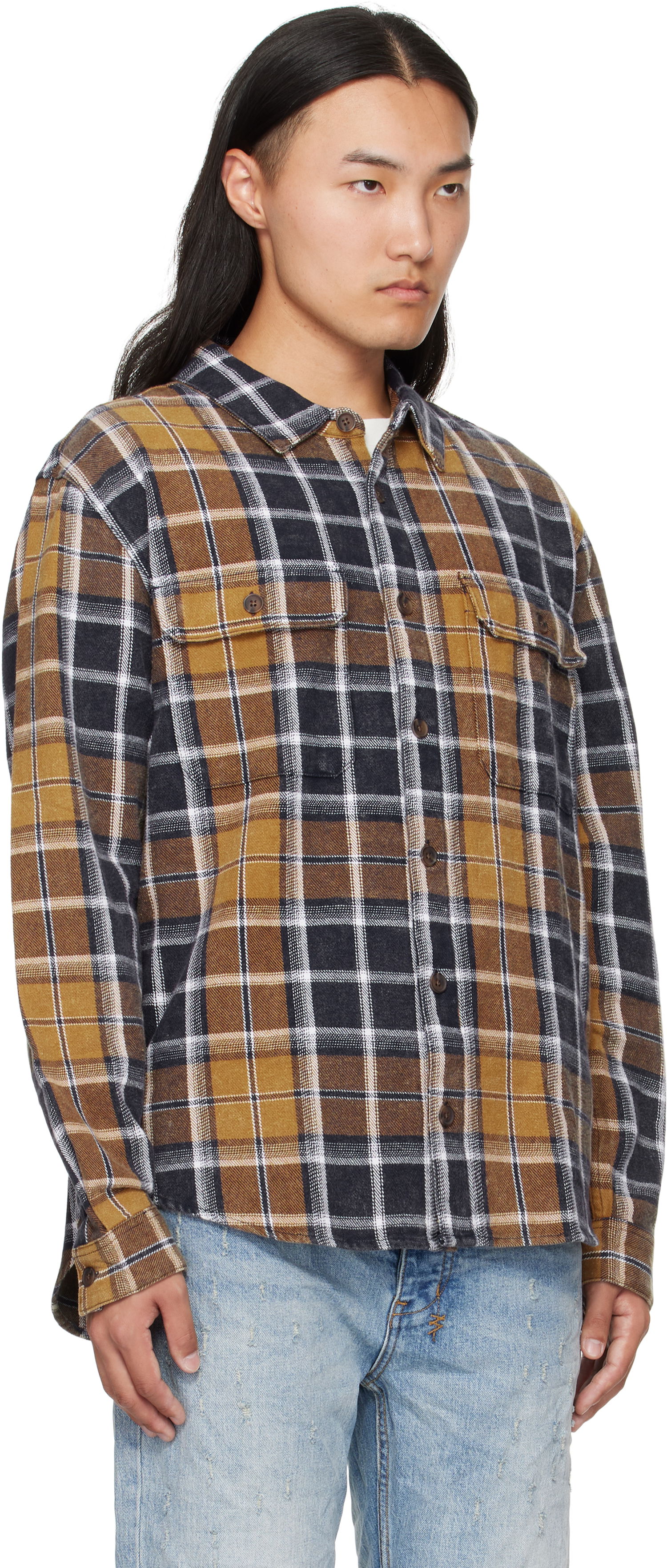 Skjorte Ksubi Ksubi Rosebowl Long Sleeve Plaid Shirt Gul | MFA25SH021, 1