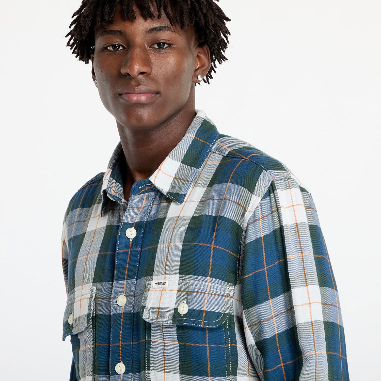 Skjorte Wrangler Shirt 2 Pocket Shirt Green L Flerfarvet | 112357974, 1