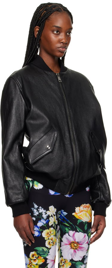 Bomberjakke Dolce & Gabbana Dolce&Gabbana Nappa Leather Bomber Jacket Sort | F9S37L HULQJ, 1