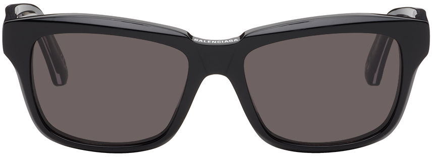 Solbriller Balenciaga Weekend Rectangular Acetate Sunglasses Sort | BB0346S, 0