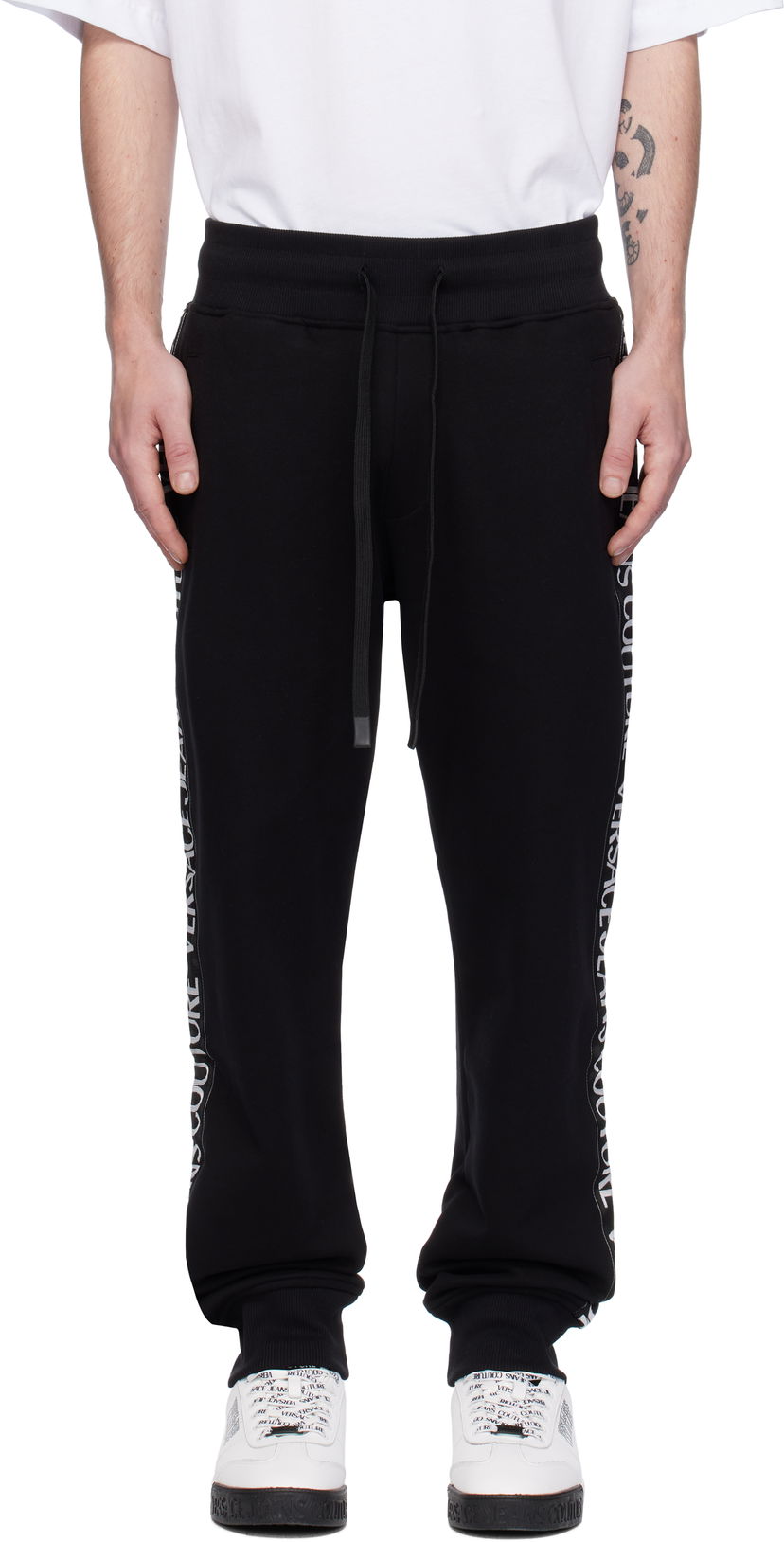 Joggingbukser Versace Logo Tape Sweatpants Sort | E77GAAC02_ECF02C