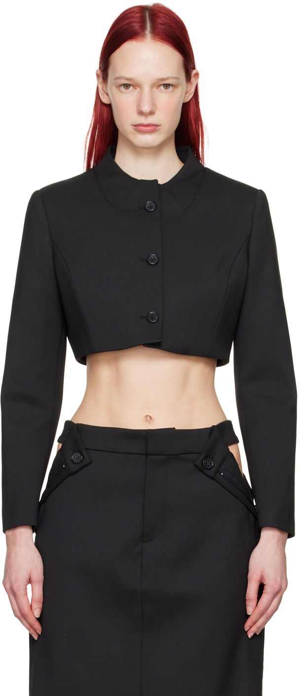 Jakke Coperni Coperni Women's Cropped Blazer Sort | COPV33BIS111
