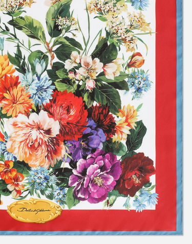 Tørklæde Dolce & Gabbana Dolce & Gabbana 50x50 Silk Twill Floral Print Foulard Flerfarvet | FN093RGDC7BHS5PC, 3