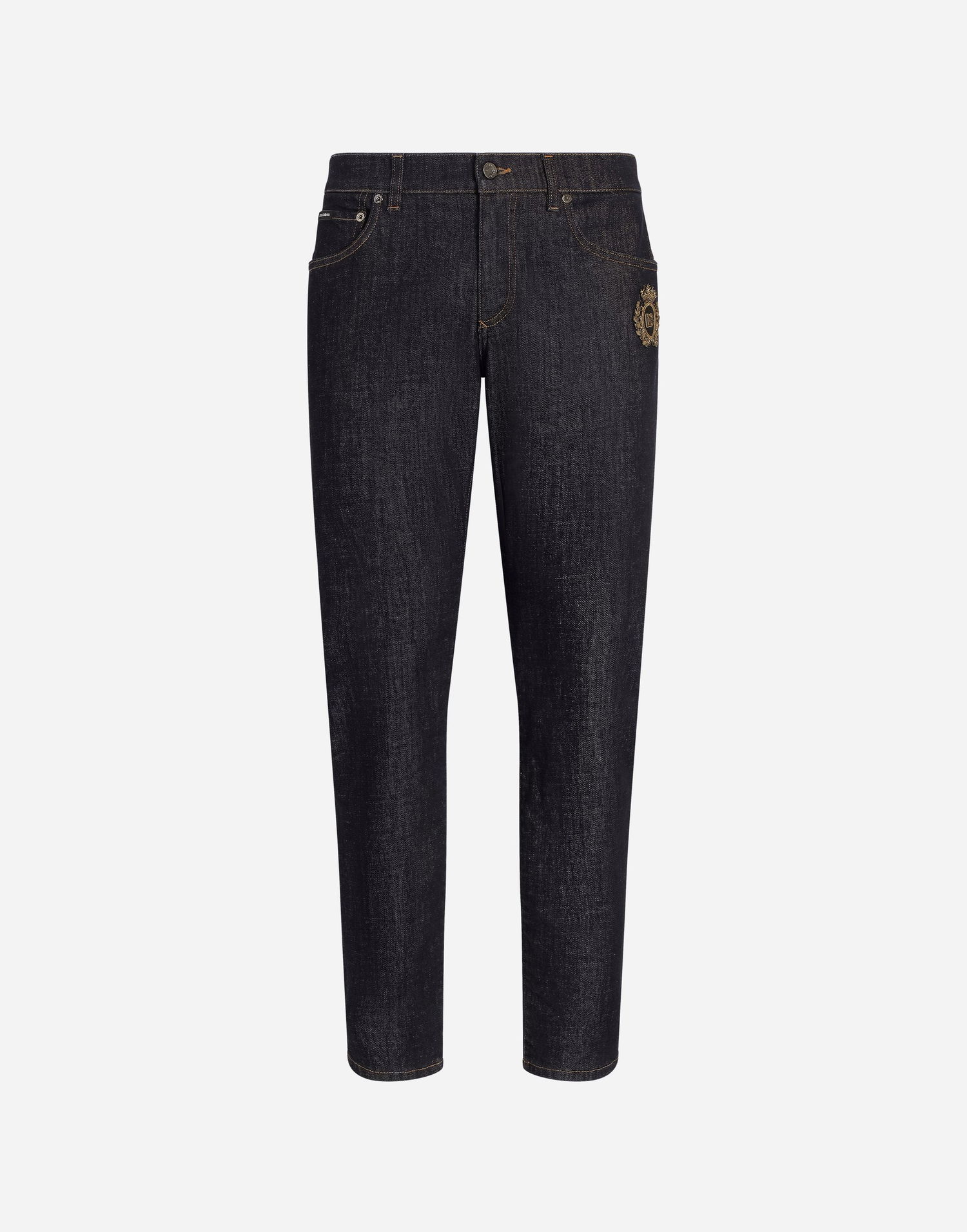 Jeans Dolce & Gabbana Slim-Fit Stretch Cotton Jeans With Patch Blå | GY07CZG8ME9S9001, 0