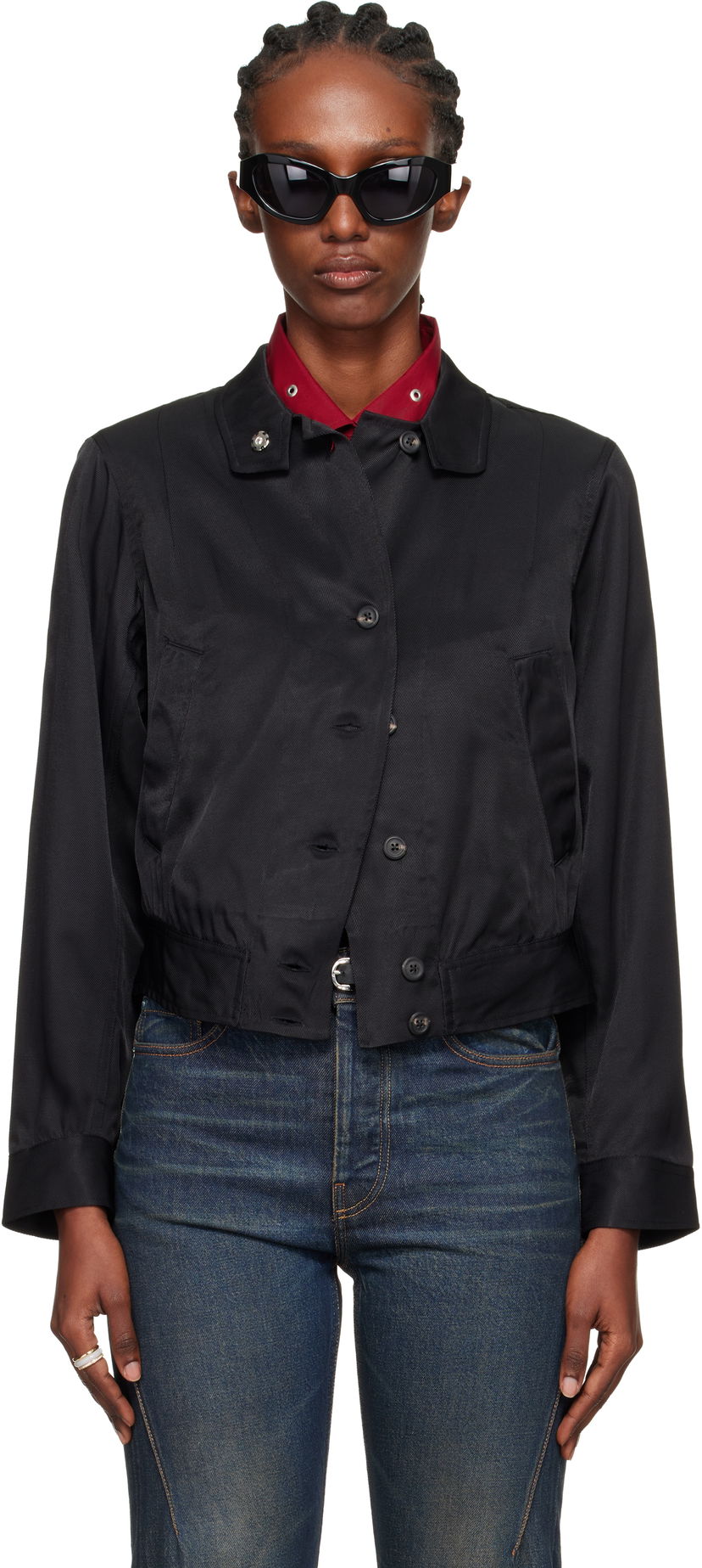 Bomberjakke OUR LEGACY Tuxedo Bomber Jacket Sort | W4252TF