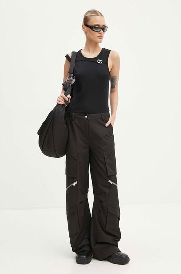 Cargo bukser HELIOT EMIL High Waist Wide Leg Cargo Pants Sort | HE.W.10.149.BLK01, 1