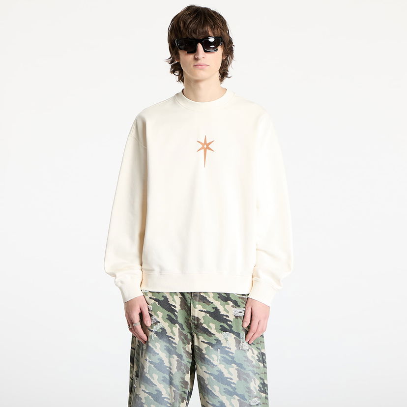 Sweatshirt Marcelo Burlon Marcelo Burlon County Goth Boxy Crewneck Sweatshirt Beige | CMBA09CS25FLE0026F60