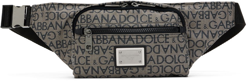 Taljetaske Dolce & Gabbana Gray & Black Printed Belt Bag Grå | BM2218AJ705, 0