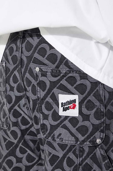 Cargo bukser BAPE A Bathing Ape Metal One Point Double Knee Denim Work Pants Sort | 1J80150052, 4