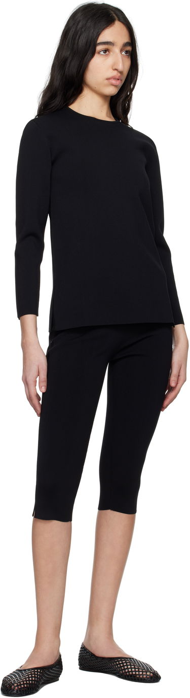Leggings TOTEME TOTEME Compact Knit Capri Trousers Sort | 252-WRB0276-YA0187, 3
