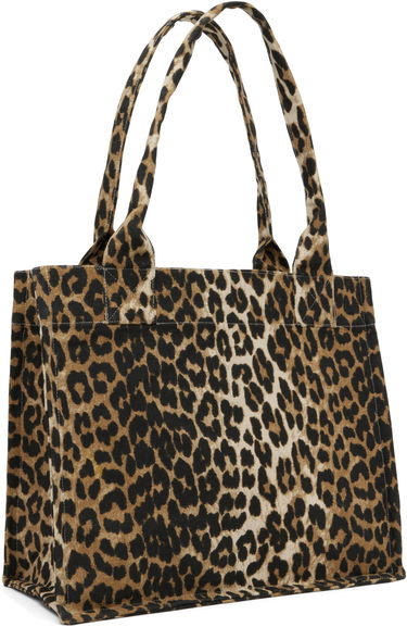 Mulepose GANNI Leopard Canvas Tote Bag Beige | A5807, 2