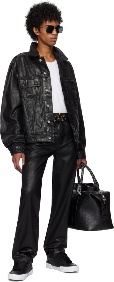 Jeans AMIRI AMIRI MA Quad Straight Waxed Jeans Sort | AMDNGH1059, 4