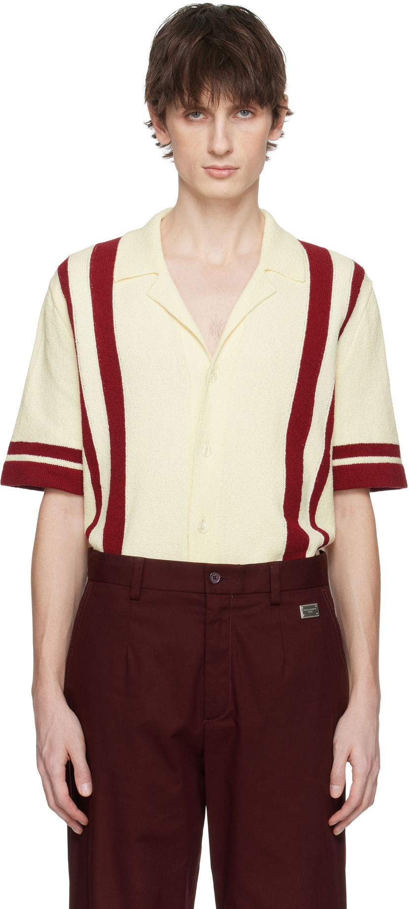 Sweater Dolce & Gabbana Dolce&Gabbana Knitted Polo Shirt Gul | GXVB7TJFMNA