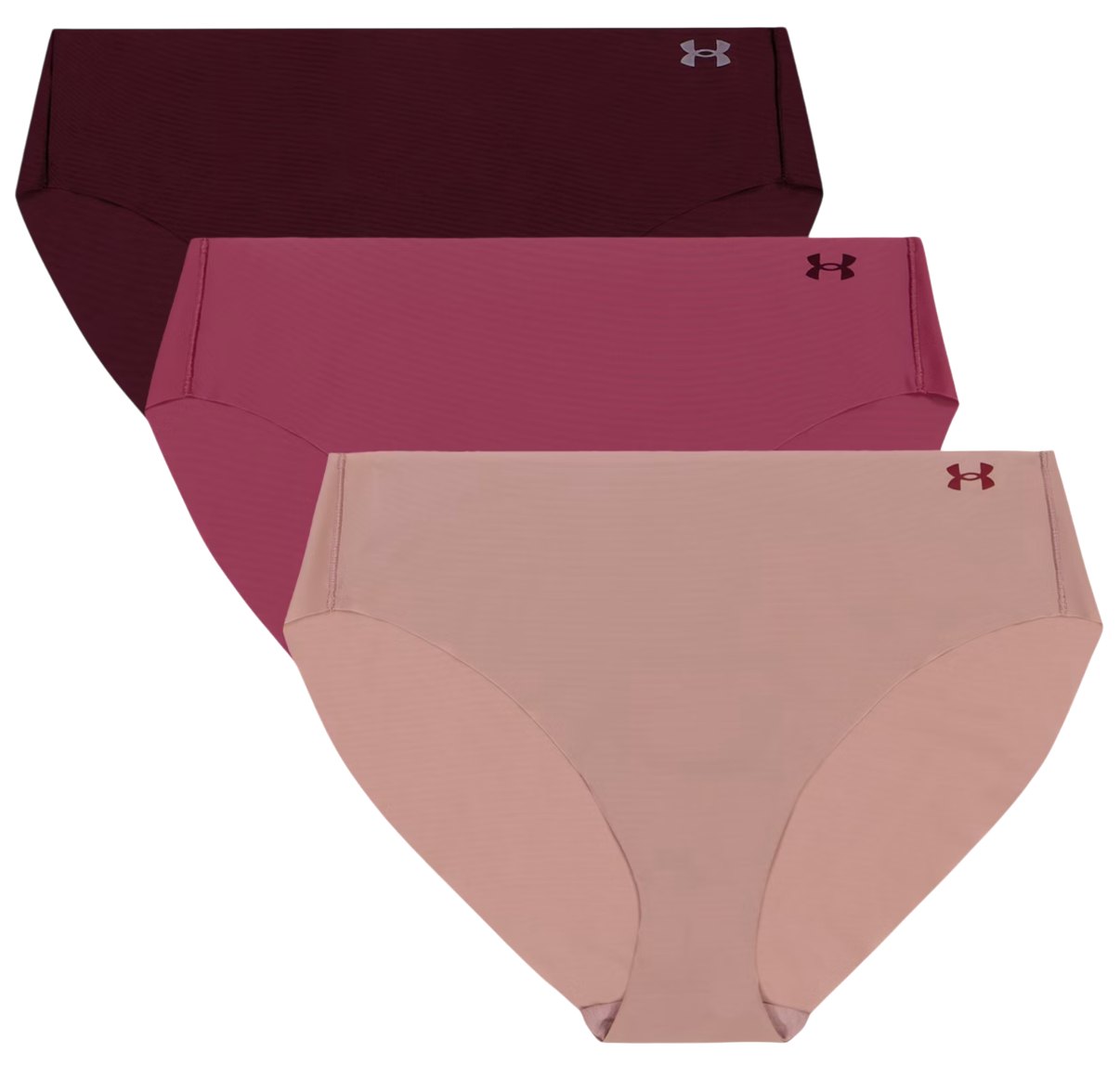 Trusser Under Armour Under Armour Solid 3-Pack Hiphugger Panties Lyserød | 1383897-673, 0