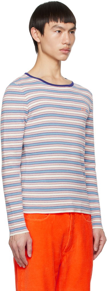 T-shirt ERL ERL Striped Embroidered Long Sleeve T-Shirt Flerfarvet | ERL06N006, 1