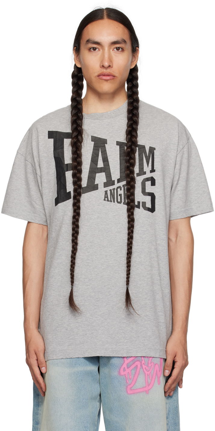 T-shirt Palm Angels Gray College Grå | PMAA072F23JER0020910