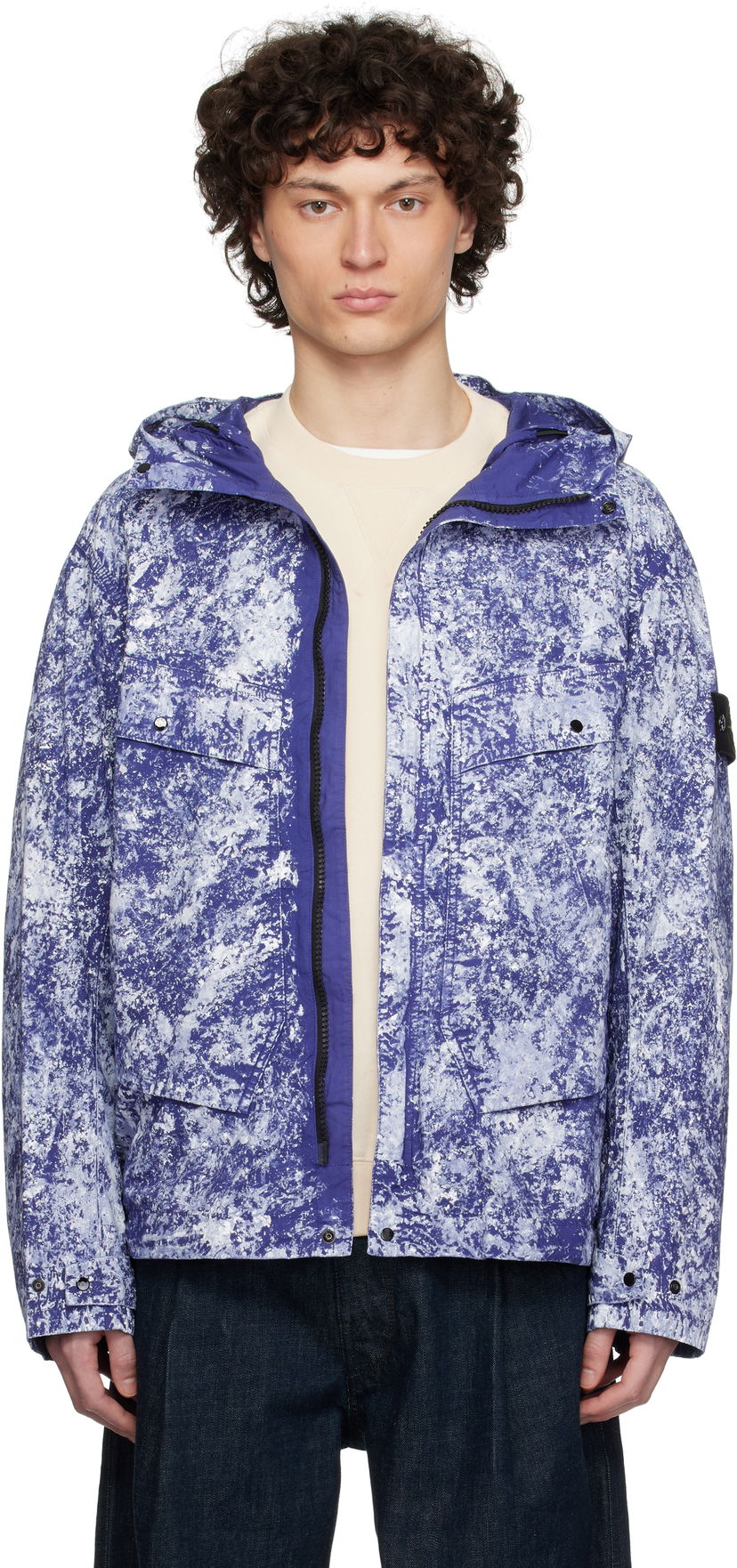 Vindjakke Stone Island Stone Island Pigment Stretch-TC Hooded Jacket Blå | K1S15 4100076 S0143
