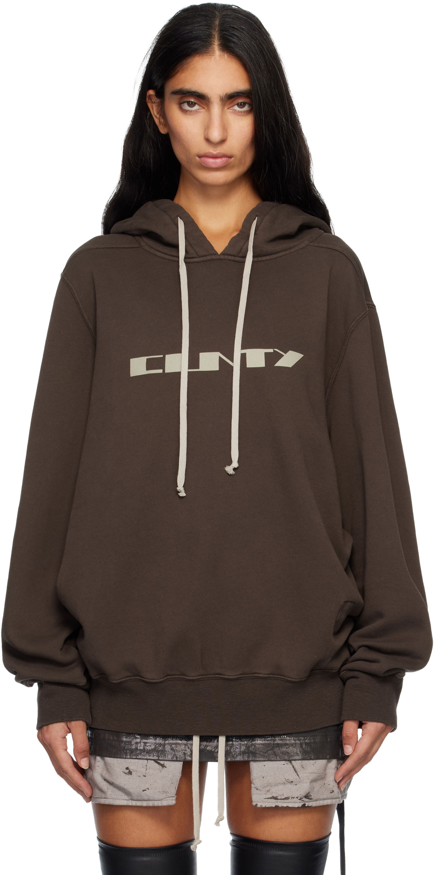 Sweatshirt Rick Owens Concordians Oversized Hoodie Brun | DS02E7241 FSLP2P, 0