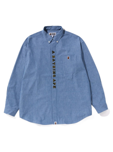 Skjorte BAPE A Bathing Ape Applique BD Loose Fit Shirt Blå | 1J20-131-001