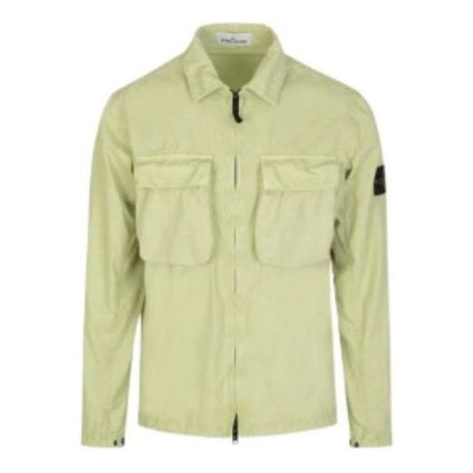 Skjorte Stone Island Brushed Cotton Two Pocket Shirt Jacket Grøn | 7615114WN-V0152