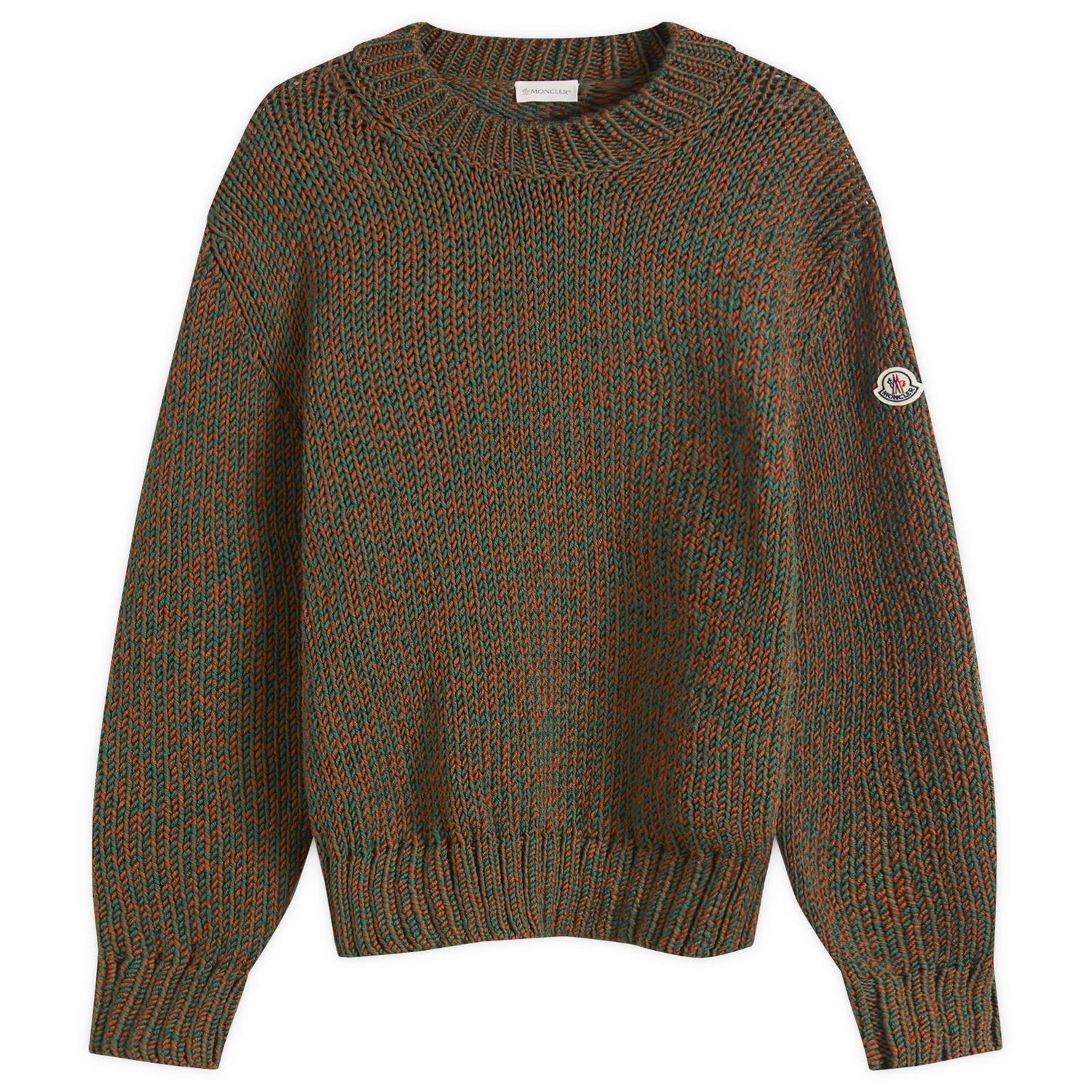 Sweater Moncler Fisherman Rib Crew Knit Green Grøn | 9C000-19-M1172-P82, 0