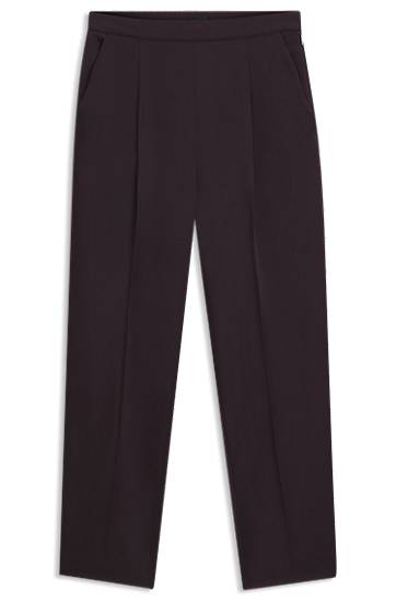 Bukser BOSS Regular-fit Pleated Trousers with Tapered Leg Sort | 50548218, 0