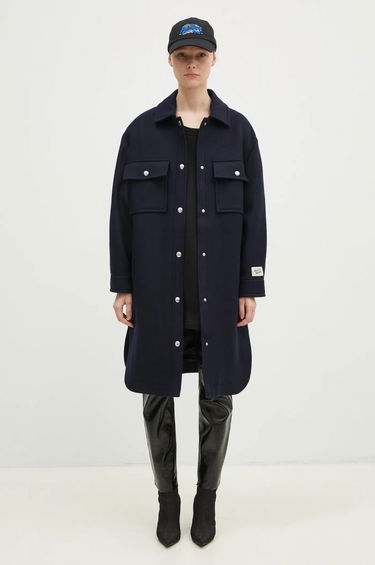 Jakke MAISON KITSUNÉ Maison Kitsune Workwear Wool Shirt Jacket Blå | NW02211WM0026, 5
