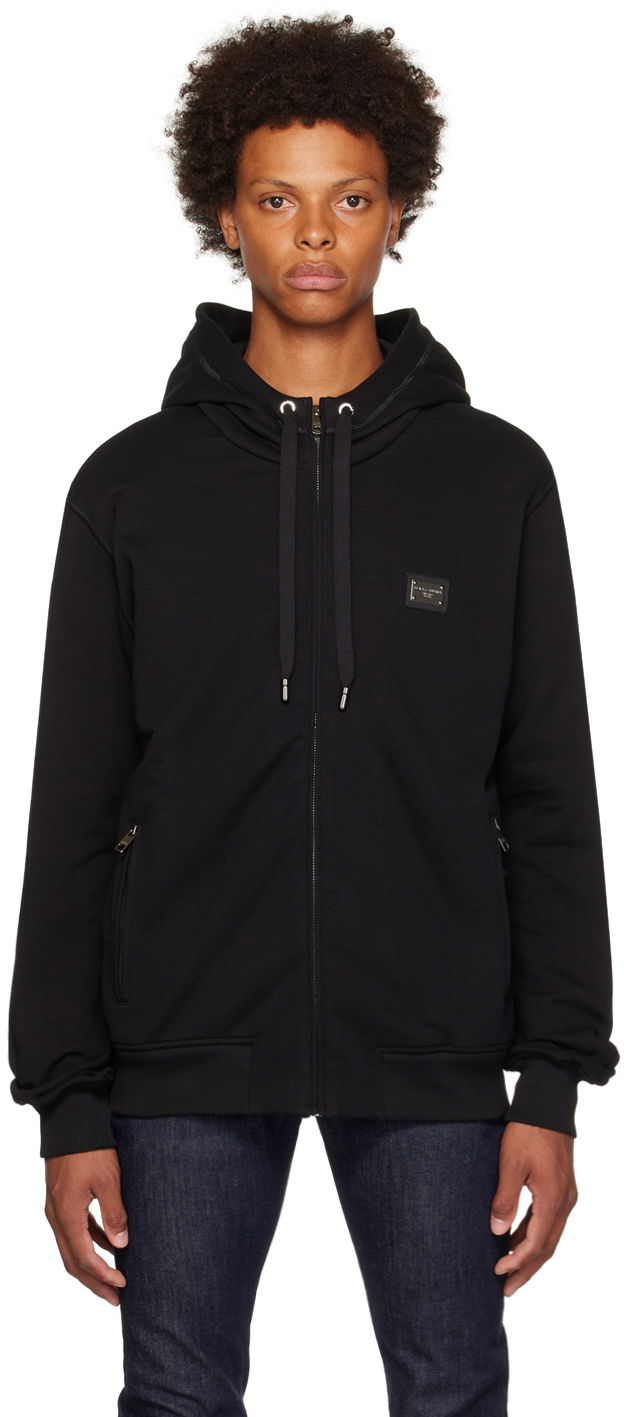 Sweatshirt Dolce & Gabbana Black Patch Hoodie Sort | G9ABITG7F2G