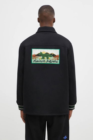 Bomberjakke MAISON KITSUNÉ Black Varsity Jacket Sort | NM02120WM0026, 2